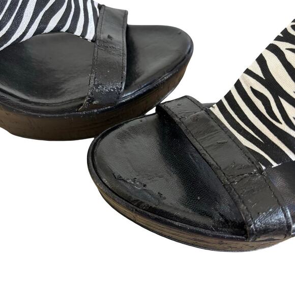 90'S VTG. RARE MADE IN ITALY ZEBRA PRINT WEDGE NATURALIZER HEELS SZ.‎ 8 - Picture 4 of 8